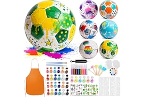 Fantspati Kit Pintura de Futbol para Niños, Creativo Kit Manualidades de Pintura con Pegatinas, Pigmento, Pincel y Paleta de Colores, Futbol Regalos Cumpleaños Navidad para Niños Niñas