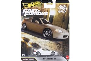 Hot Wheels Premium Fast & Furious bil 1994 Honda del Sol | Samlarmodell i skala 1:64 i die-cast, inspirerad av Fast & Furious