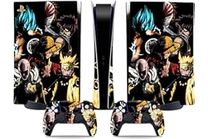 MaD Vision® Kit de Skins Extra-résistants pour PlayStation 5 (PS5) Digital | Ensemble de Stickers vinyles Mats pour Console et 2 manettes – pour Anime Design