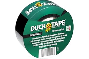 DUCK TAPE original 106-01 – Bande adhésive de tissu – Pour réparer, fixer et renforcer – Dimensions : 50mm x 50m – Couleur noir
