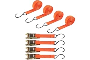 Ballshop 4PC Ratchet Tie Down Strap Set Roof Rack Cargo Trailer Marquee 25mm x 4.5m /15ft