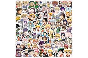 CANVERLENS Mix di anime adesivi Confezione da 100 pezzi | Adesivi per adulti, auto, laptop, bottiglie d'acqua, adesivi per adolescenti Simpatiche decalcomanie in vinile