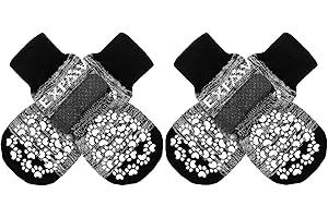 EXPAWLORER beidseitige Hundesocken Anti-Rutsch - weicher und atmungsaktiver Pfotenschutz für Alle Hunde mit verstellbaren Riemen, Bessere Traktionskontrolle für Innenraum, Dunkelgrau XS