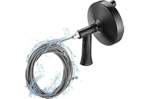 Drain Auger, Plumbing Drain Snake, Plumbing Snake Drain Auger Hair Clog Remover, Heavy Duty Pipe Drain Clog Remover, for Bathtub Drain, Bathroom Sink, Kitchen Cleaning (Long: 3M)