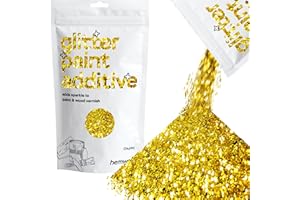 Hemway Gold Glitter Vernice Additivo Chunky 1/40" 0,6 millimetri per emulsione a base di acqua - Interior & Exterior parete, soffitto, legno, Vernice - 100g / 3,5 once
