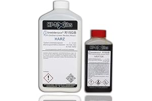 HP-TEXTILES PU Gießharz Flex mit Härter | flexibles Schnellgießharz mit kurzer Verarbeitungszeit für filigrane Teile | Lösemittelfrei und geruchsarm | 2 Komponenten Resin zum Gießen | Polyurethan | HP-R15GB (2.6)