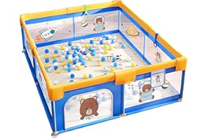 ECOSA Kojec dla niemowląt, składany, 200 x 180 cm, kratka ochronna dla dzieci, ograniczenie obszaru zabaw, kojec dla dzieci, do parku dla niemowląt, do zabawy