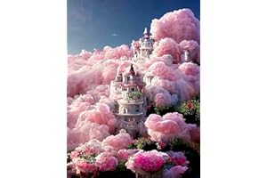 SMYJDMM Diamond Painting, Himmel Burg Diamant Painting Bilder, DIY Diamant Kits Erwachsene Full Malen nach Zahlen, für Wohnzimmer Schlafzimmer Büro Wand Décor 30x40cm