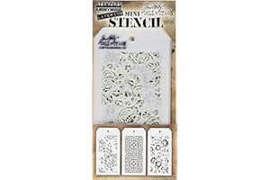 STAMPERS ANONYMOUS Art Gone Wild Tim Holtz Lot de 25 Pochoir, Transparente, Mini