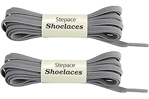 Stepace Lacci Elastici per Scarpe Piatti [2 Paia] Lacci per Scarpe da Sneakers e Scarpe da Corsa - Larghezza 6mm