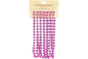 Christmas Concepts Cadena de Cuentas de Navidad de 2.7m (9 pies) - Guirnaldas de Navidad - Decoraciones navideñas (Rosa Caliente)