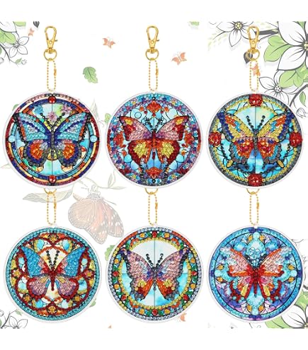 Set 10 Portachiavi Diamond Painting 5D Patinadrift - Kit Fai Da Te Con Diamanti Per Bambini E Adulti