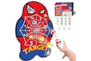 ‎GLÜCKPA Glückpa Kinder Spielzeug für 3-8 Jahre, 70cm Kinder Klett Dartscheibe mit 12 Klebrigen Bällen, Geschenke für Jungen ab 4-9 Jahre, Indoor/Outdoor Spiele, Wurfspiel Sets für Jungen Mädchen