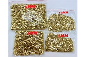 OLAX 25 Pieces Coneheads for Fly Tying, Brass Plated, Gold Color, 3mm,3.5mm,4mm,5mm (3,5mm x 25 Pieces)