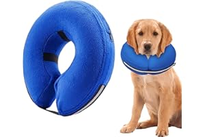 SMIM Inflatable Dog Collar with Quick Release and Reflective,This Protective Dog Cone for After Surgery Protects from Stitches, Bites, Licks and Wounds, Soft Pet Recovery Collar for Dogs, Cat (Blue, M)