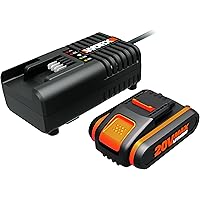 WORX WA3601 Akku mit Ladegerät Set: 20V 2000mAh Li-Ion Akkubatterie & Akku Ladestation