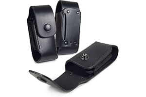 TUFF LUV Housse Étui de Poche Cuir véritable [Compatible avec] Leatherman Wave/Wave Plus - Noir