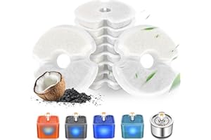 WEIKEY 10 Stück Katzenbrunnen Filter für 2L Katzenblüten-Trinkbrunnen, Dreifach-Filterung, Ersatzfilter Wasserbrunnen für Katzen und Hunde mit Harz und Aktivkohle