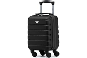 Flight Knight Lightweight 4 Wheel ABS Hard Case Suitcases Cabin Carry On Hand Luggage Approved For Over 100 Airlines Including British Airways, easyJet & Maximum Size For Ryanair 40x20x25cm