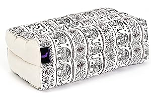 Leewadee bloque de yoga pequeño – Cojín alargado para pilates y meditación, cojín para el suelo hecho de kapok