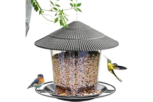 Mangeoire Oiseaux Exterieur, Suspendre Mangeoires pour Oiseaux Sauvages, TOOSOAR Cabane Oiseaux Exterieur, Distributeur Graines Oiseaux Exterieur