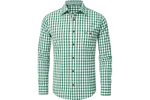 tiorhooe Traditionell skjorta herr, oktoberfest, skjorta, rutig, långärmad outfit, rutig skjorta, fritidsskjorta, bomull, sto