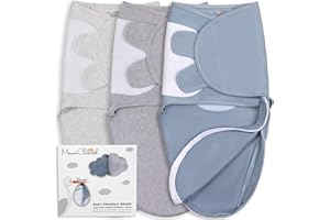 MAMA CHEETAH Sac d'emmaillotage pour prématurés, sac d'emmaillotage biologique pour prématurés, couverture d'emmaillotage, emmaillotage facile pour bébé prématuré fille 4-7 lbs, Newborn Essentials, 3-Pack