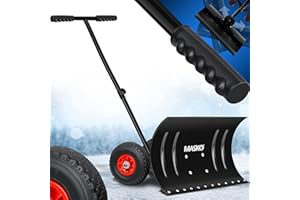 KESSER® Pelle à Neige sur Roues réglable en Hauteur – 5 Positions de Hauteur réglable – Pelle à Neige pour Le Dos – Pelle à Neige – Hauteur de Travail : 42 cm, Pliable pour économiser de l'espace