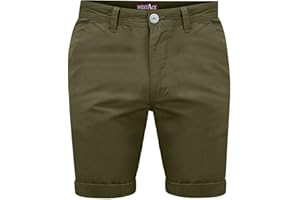 westAce Mens Chino Shorts Pants Cotton Knee Length Roll Up Casual Summer New