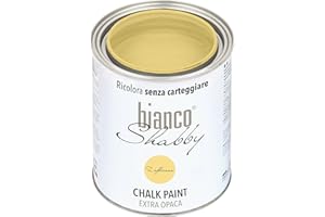BIANCO SHABBY biancoShabby® Chalk Paint Zafferano Pintura Shabby Chic Vintage para Muebles y Paredes Extra Mate vuelva a dar color fácilmente todo tipo de material sin lijar (1 l Paquete de 1)