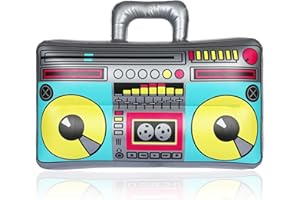 FunX Ghetto Blaster gonfiabile, anni '80 '90, accessorio per carnevale, feste e costumi, pulsante per il bagno, aerobica, abbigliamento Hip Hop, 38 x 28 cm (piccolo)