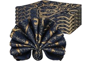 FYY Servilletas de tela reutilizables con diseño de árboles, ideales para cenas familiares, bodas, cócteles, cocinas, hogares, día de Acción de Gracias y Navidad-6 unidades, azul