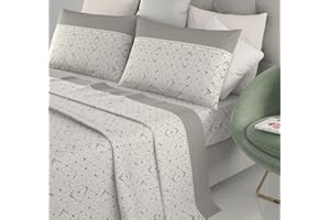 LINGERIE SHOP Set Completo Lenzuola Cotone Singolo Piazza Mezza Matrimoniale Vari Colori e Fantasie sotto sopra + Federa (FANTASIA 6, MATRIMONIALE)