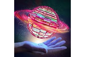 BYUERT Fliegender Ball (Rot), Flying Spinner, Magic Hover Schwebe Ball, Magischer Ball, Zauberball, LED UFO Ball Toys, Bumerang, Spielzeug Drohne für Mädchen Jungen Kinder Teenager ab 6, 7, 8, 10, 12 Jahren