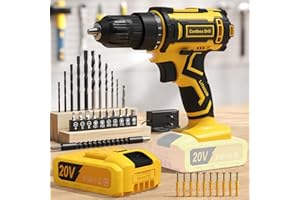 FAHEFANA Cordless Drill, 20V Power Drill Set with 25+1 Max 370 in-lb Torque, Electric Combi Drills and Screwdriver Set, 3/8" Keyless Chuck, 42Pcs Bits, 2000mAh Battery Drills Driver Tools for Home Repair DIY