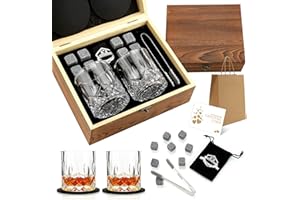 EXREIZST Set de Regalo de Vaso de Whisky Juego de Vasos de Whisky de 2 Regalo para papá, Esposo, Hombres