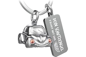 FABACH Llavero de coche con grabado – Ángel de la guarda llavero ángel para conductores – Regalo amuleto de la suerte coche regalos conducir cuidadosamente, tu ángel de la guarda conduce contigo