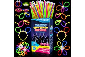 Millegu Pulseras Luminosas Fluorescentes, 230 Pack Fiesta, 100 Neon Palos Luminosos & 130 Conectores para Crear Pulseras Gafas Flores Collares, Cotillon Nochevieja Fiesta Decoracion Navidad