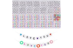 BLINGFUN 1850PCS Lettere Braccialetti,doppio colorato A-Z Lettera perline,28 stili alfabeto perline per braccialetti fare, cuore perline per kit Bracciale amicizia