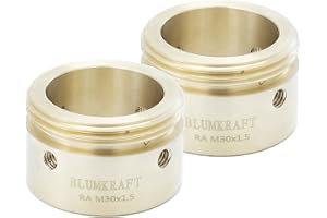 BLUMKRAFT Set med 2 kompatibla mässingsradiatoradaptrar med Danfoss RA (20–23 mm) till M30 x 1,5 för termostat/termostathuvud