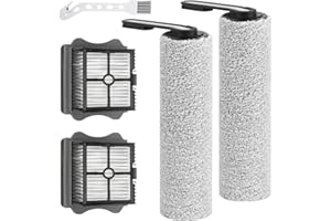 ELEPRUC Rouleaux de Brosse et Filtres Compatibles pour Tineco Floor One S5 / S5 Pro / S5 Pro 2 / S5 Extreme Aspirateur humide et sec, (2 Brosse à Rouleau, 2 Filtre D'aspirateur, 1 Brosse de Nettoyage)