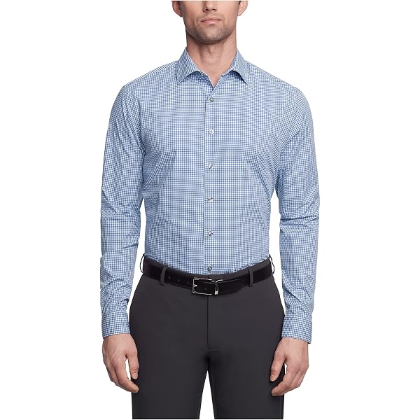 Kenneth Cole Men's Slim Fit Dress Shirt – Check & Stripe Pattern (17-17.5 Neck, 36-37 Sleeve) - View #6
