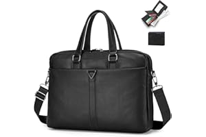 SPAHER Leather Laptop Bag Briefcases 14/15.6 Inch for Men Women PU Leather Briefcase Messenger Bag Laptop Handbag Man Shoulder Satchel Bag with Removable Strap for Business Work Office