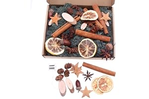NABETA DECO Weihnachtsdekoration Zimt und Moos Kiefernzapfen Eicheln Zitrone Zum Basteln Weihnachtliche Streudeko Weihnachtspotpourri als Tischdeko