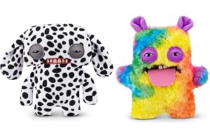 Fuggler Butt Ugly Pets 9 tum serie 1 (2 st) av ZURU, rolig ful monster plyschleksak (irriterad utomjording – dalmatiner) och