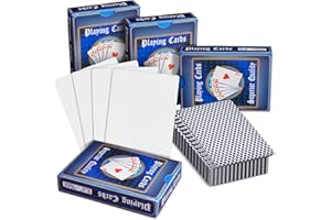 BLUE PANDA 224 Blank Custom Cards for DIY Game Cards, Gift Cards, Checkered Diamond Backing (4 Decks, 7.5 x 10 cm)