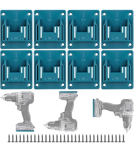 HOSPAOP Supporto Parete Per Utensili Makita 18V - Set Di 8 Portautensili Con Viti Per Trapani E Avvitatori