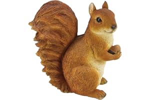 G&H DECOR Estatua Realista de polirresina de Ardilla de 27,9 cm - Pintada a Mano - Detalle intrincado Adecuado para Uso en Interiores o Exteriores - Adorno de césped Animal Resistente a Las heladas