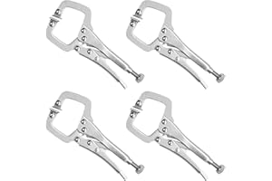 Kurtzy Abrazadera en C Sargentos de Apriete 13,3 cm de Metal con Tornillo Ajustable y Almohadillas Giratorias (Pack de 4) Juego Alicates Soldar Fácil Liberación - Superficies Disparejas, Manualidades