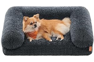 Feandrea Legowisko FluffyHug dla Psa, Rozmiar M, Mata dla Psów Miniaturowych, Pokrycie Zdejmowane i Nadające Się do Prania, 76 x 58 x 23 cm, Ciemnoszary PGW231G02